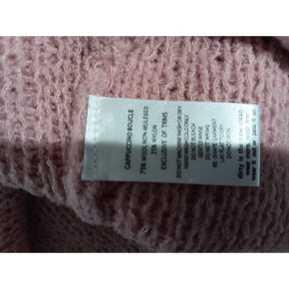 Toad & Co Cotati Dolman Wool Sweater Cappuccino Boucle Light Pink Size XS - Picture 6 of 6